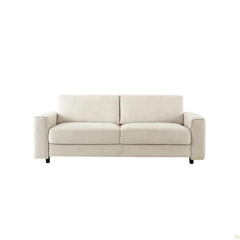 Corduroy Sectional Sofa 2-Piece Set, Beige Corduroy