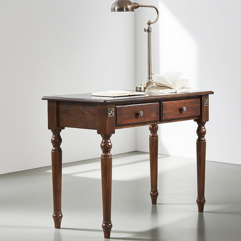 Bureau en bois massif avec tiroirs American, H 29,92 po x l 39,37 po x P 19,69 po