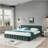 California King Size Upholstered Bed ,Comfortable Upholstered Bed Frame, Chenille Fabric, With Headboard And  Bed Frame. With Drawer For Storage.-Blue Green-850164542-850164539