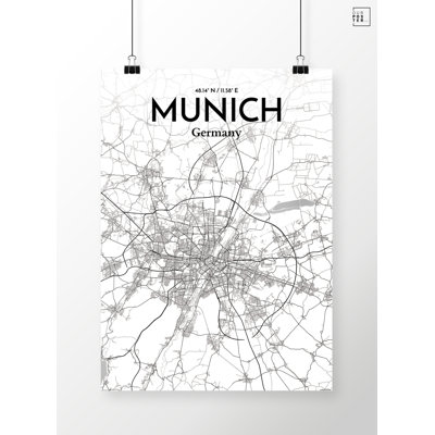 Munich City Map - No Frame Print