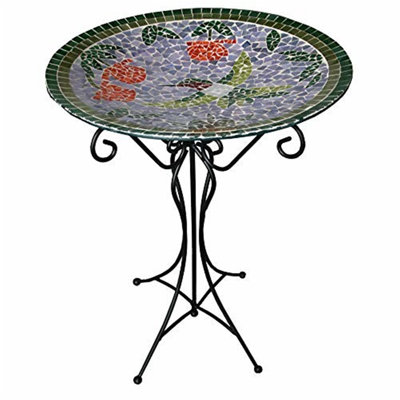Adelman Glass Mosaic Birdbath