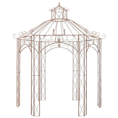 Antique Brown Iron Outdoor Patio Gazebo