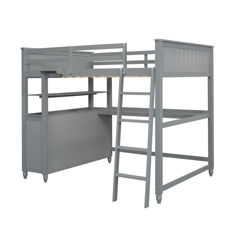 Lit mezzanine double Hikmah Kids, gris