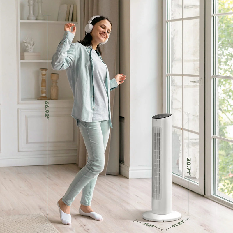 Havato Tower Fan For Bedroom, 85° Oscillating Fans With 3 Speeds, 15H Timer, Portable 30", Normal/Natural/Sleep 3 Modes