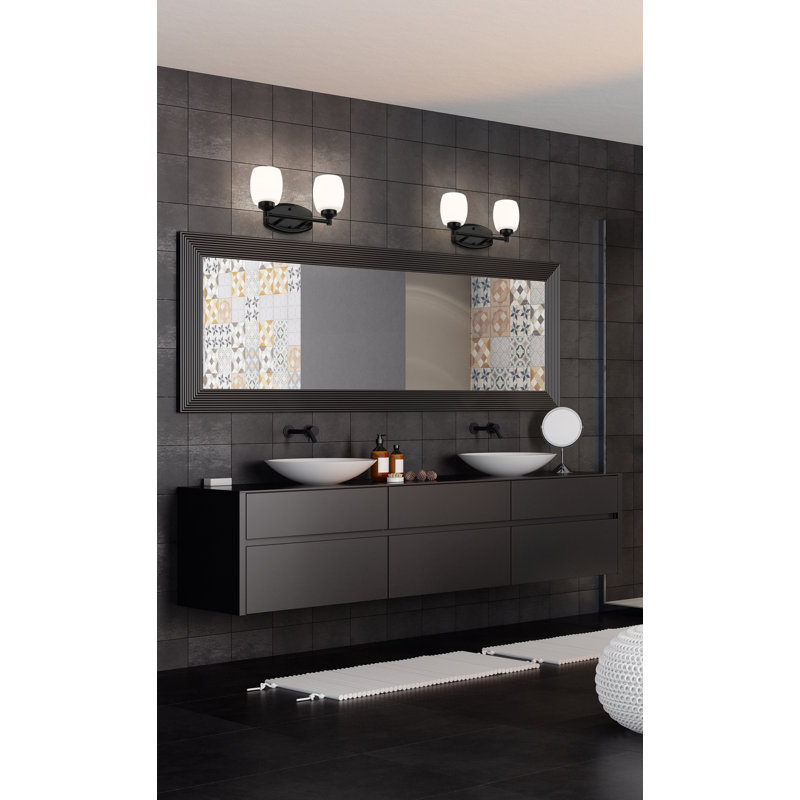 Meuble-lavabo 2 lumières Kendrick, Noir mat