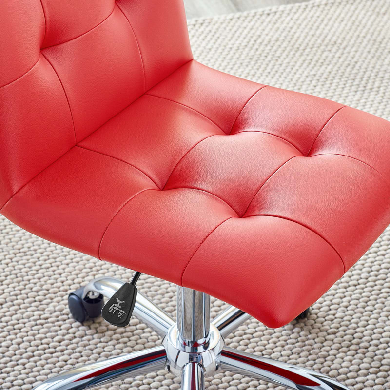 Modway Prim Armless Mid Back Office Chair, Red