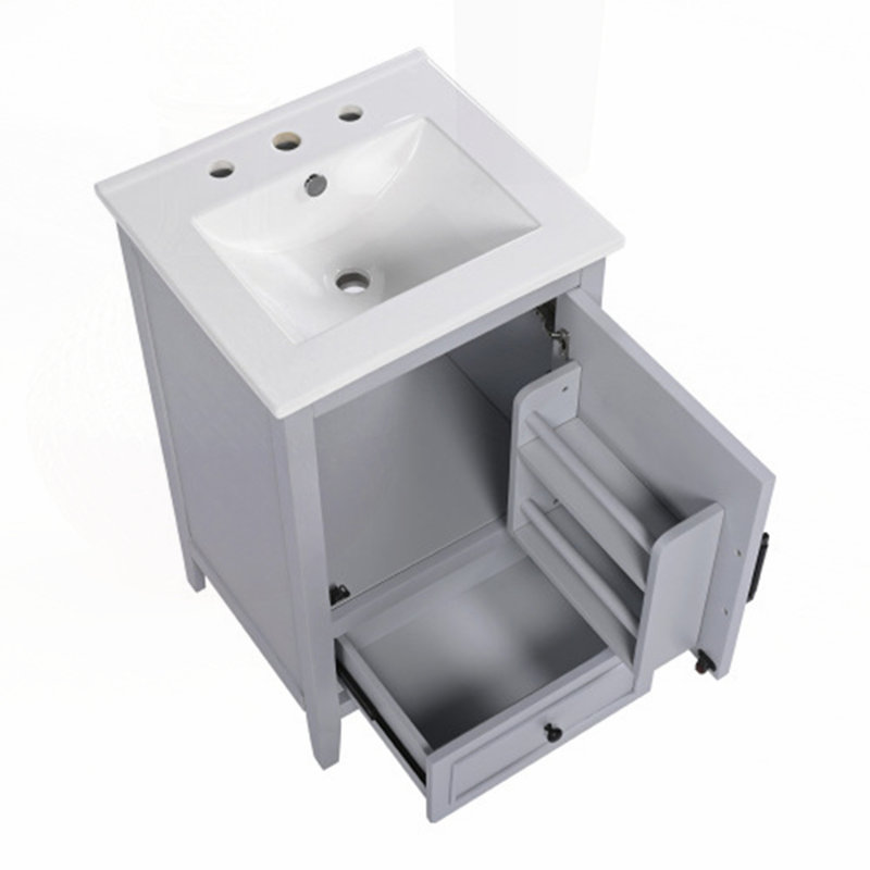 20" Bathroom Vanity with Sink, Black / Gold
