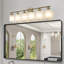 Applique murale 39 po pour meuble-lavabo 39 lumières 39 po, finition dorée avec abat-jour en verre givré pour éclairage de salle de bain ou de couloir (ampoules non incluses)-1391404898-1391404899-1391404901