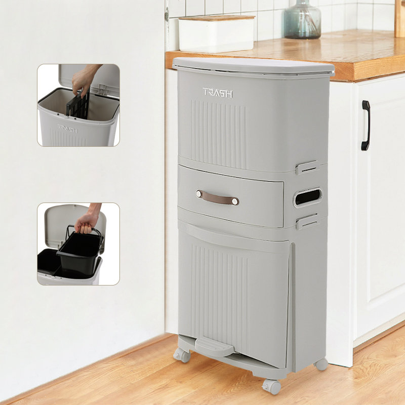 45 Litre Step-On/Hand Press Tresh Can