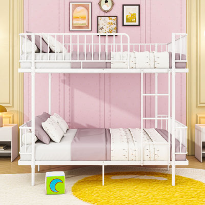 Bunk Bed with Ladders and Guardrails