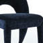 Chaises de salle à manger contemporaines en chenille bleu foncé de 2 pièces, évidé, structure en fer, performance à coût élevé pour une pièce confortable et simple, idéale-2138345935