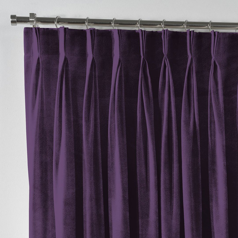 Pinch Plate Room Darkening Extra Long & Extra Wide Decorative Curtain - Single Panel 1, 130cm Width x 295cm Drop, Mauve