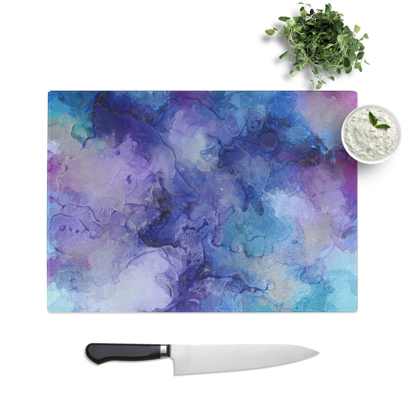 Glass Midnight Joy in Abstract Chopping Board, 28.5 cm W x 20 cm L