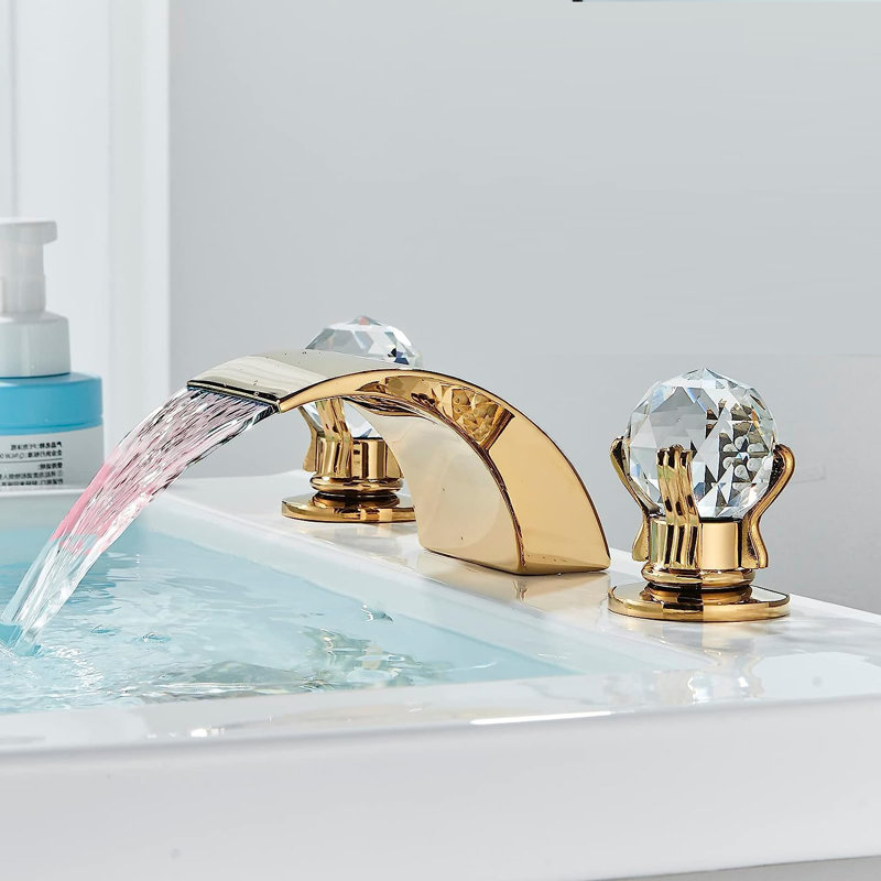 Widespread 2-handle Bathroom Faucet, Gold