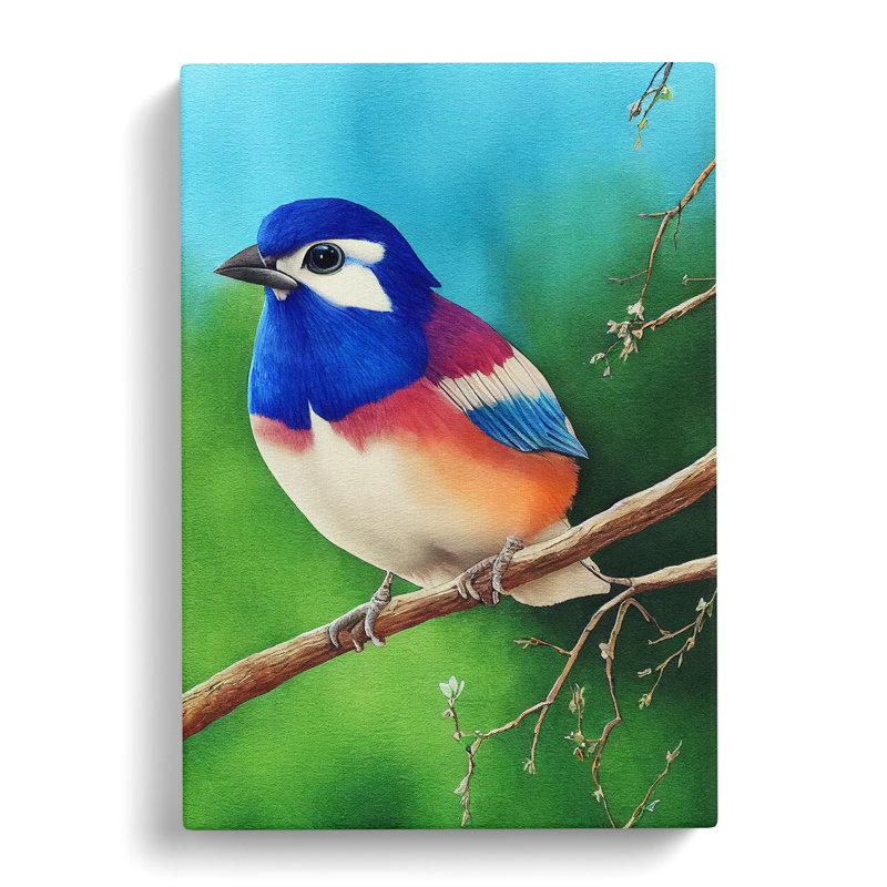 XC1022-5098X Watercolour Bird - Wrapped Canvas Print, 50cm H x 35cm W x 3cm D