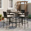 Ensemble de 4 tabourets de bar en osier de patio en polyuréthane résistant aux intempéries, dossier incurvé ergonomique et repose-pieds robuste antidérapant, structure renforcée antirouille convenant au bar de patio, à la cour arrière