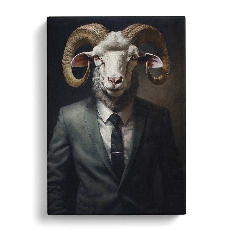 Ram Sheep In A Suit No.2 - Print, 76cm H x 50cm W x 3cm D