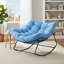  Chaise berçante d'extérieur surdimensionnée turquoise avec coussin épais Papasan-356683401-344945956