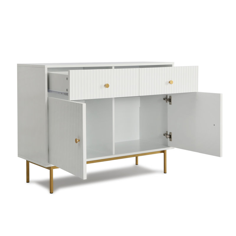 Adlena 2 - Door Rectangle Accent Cabinet, White