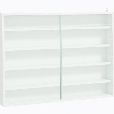 5-Tier Glass Display Cabinet With 2 Doors, Modern Minimalist Design For Versatile Storage And Stunning Display In Any Room