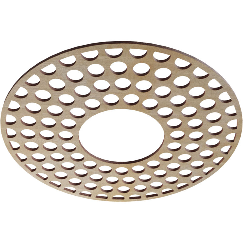 Médaillon de plafond en bois Fink, Bouleau, H 18 po x l 18 po x P 0,38 po