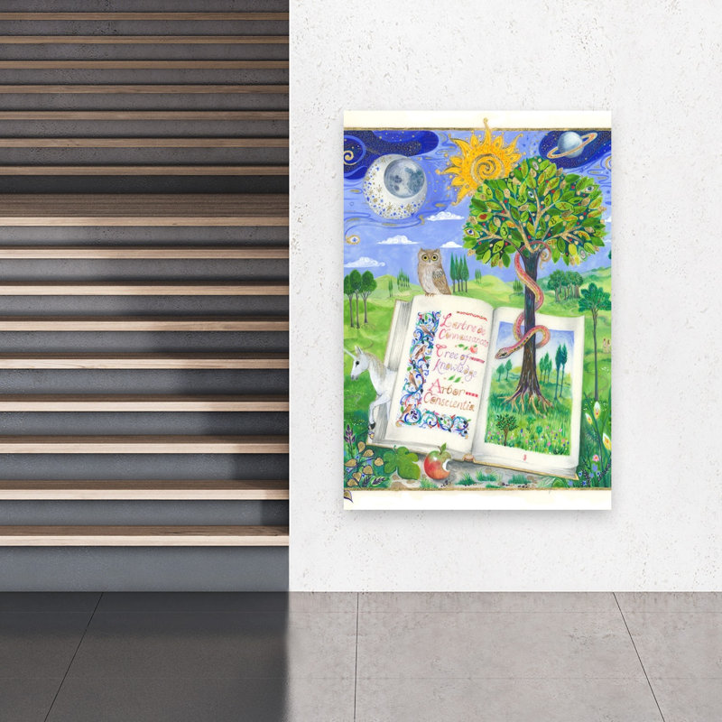 Tree Of Knowledge Mystical Abstract Owl Snake Landscape Nature Wall Art Print by Isabelle Brent - Print