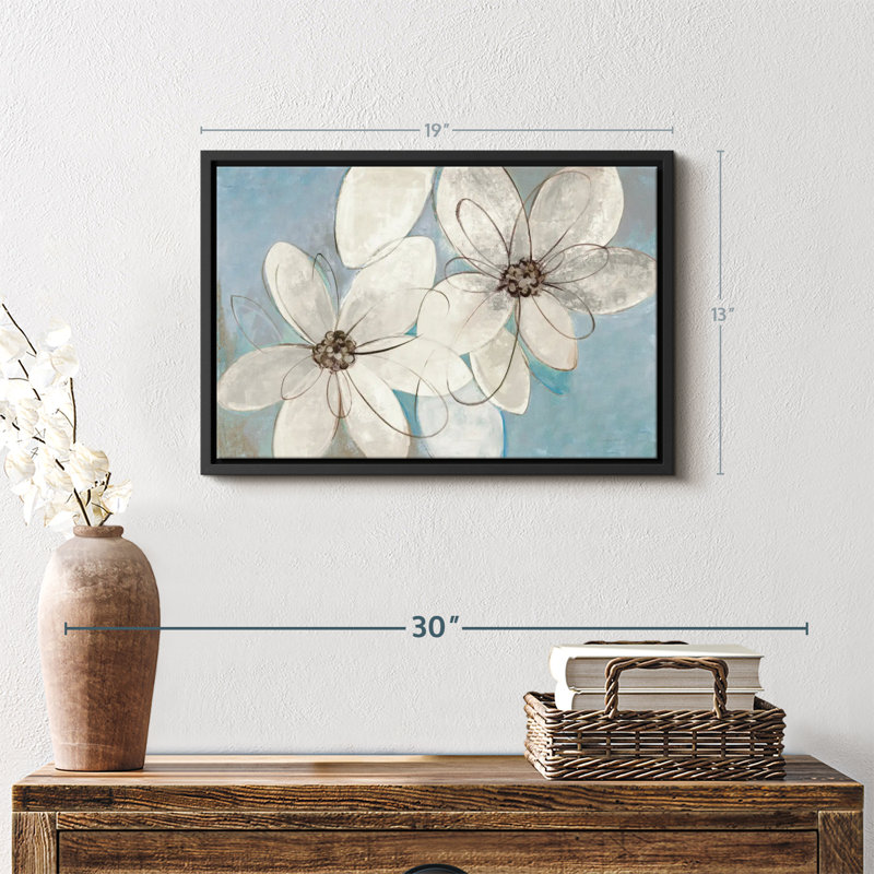Impression sur toile bleue et neutre, H 13 po x l 19 po