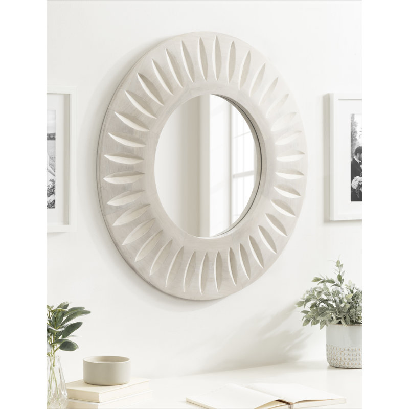 Hareton Solid Wood Round Mirror