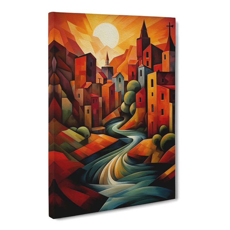 River Cubism No.2 - Wrapped Canvas, 50cm H x 35cm W x 3cm D
