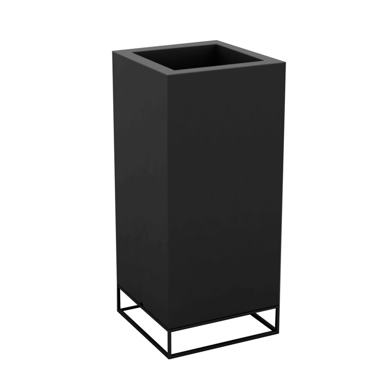 Pot de fleurs en résine Vela, Noir, H 39,25 po x l 23,5 po x P 23,5 po