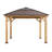 Sunjoy Hardtop Gazebo 11 x 11 ft. Standard Cedar Framed Wood Gazebo with Brown Steel and Polycarbonate