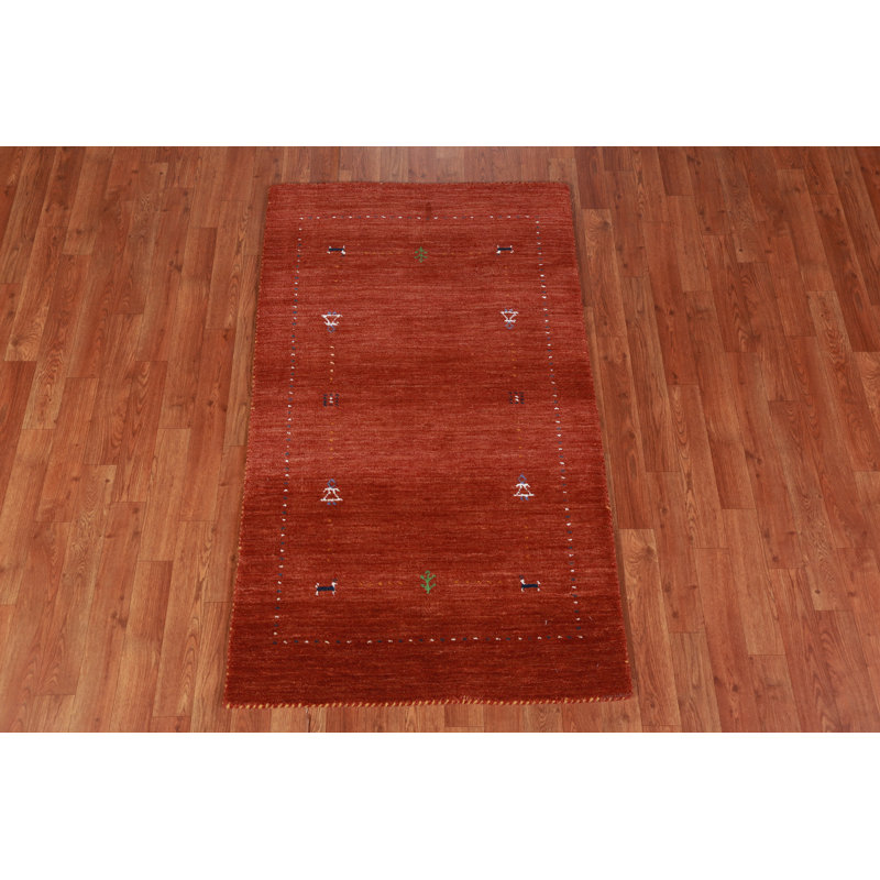 Tapis orange orange Gabbeh 3 x 5