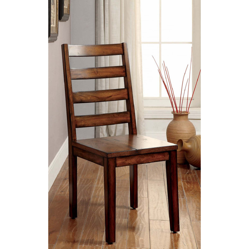 Ensemble de 2 chaises de salle à manger de style industriel en bois massif