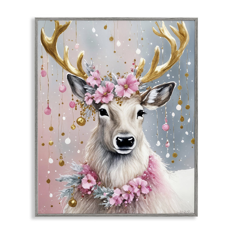 Reproduction d'art giclée encadrée rose par Festz, H 30 po x l 24 po, Estampe numérique Farmhouse
