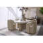 Kendrick Wheeled Dining Armchair - Moto Stucco