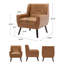 Jaqueze Upholstered Brown Faux Leather Tufted Square Arm Accent chair-1745554368