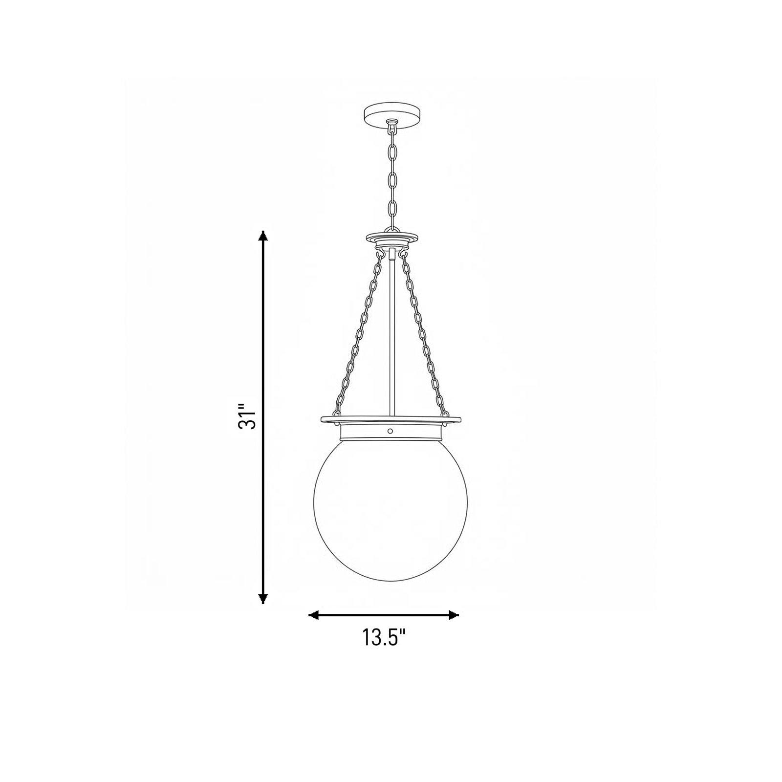 Chachi 3-Light Sphere Globe Pendant, Matte Black