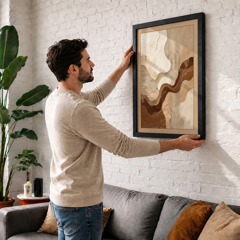Earth Forms Minimalist - Framed Print, Black, A3 - 42.0 x 29.7 cm