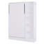 Lit simple blanc avec tablettes et pour optimiser l’espace - Étagères de conception moderne, couleur une chambre confortable-1426303484