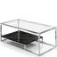 Odilia Table basse rectangulaire en verre noir / chrome avec tablette inférieure ondulée
