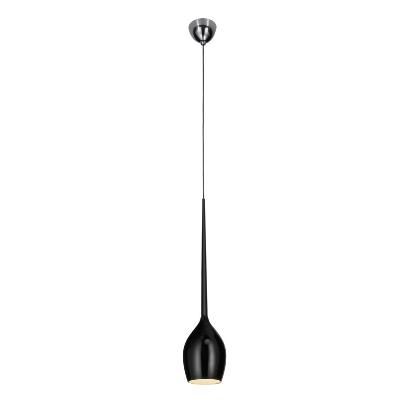 Izza 1 - Light Teardrop Pendant, Shiny Black