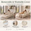 100cm Cream Corduroy 2-Seater Floor Sofa Bed, Folds Out to 190cm - Washable Cover, No Assembly
