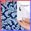 Rideaux de douche damassés à motif floral bleu extra longs-1020815642