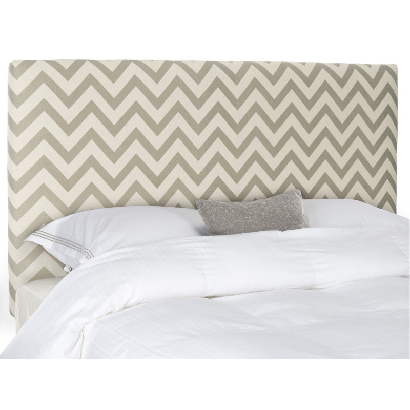 Cespedes Upholstered Headboard, Full, Grey / White