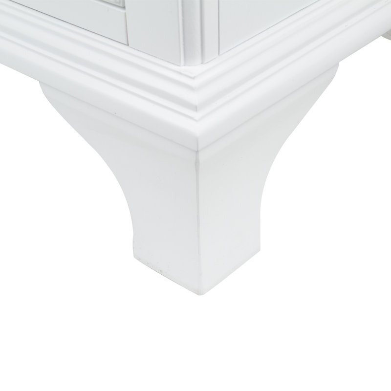 White Freestanding Vanity Cabinet with Vitreous China Sink