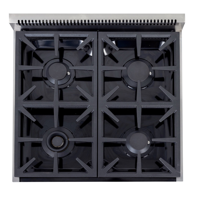 24 in. 2.5 cu. ft. Propane Gas Range and Convection Oven in Stainless Steel with True Simmer Burners, Liquid Propane