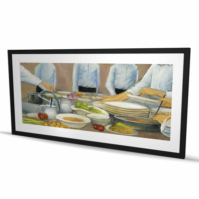 Cook Chefs at Work | Contemporary Kitchen Framed Print Decor