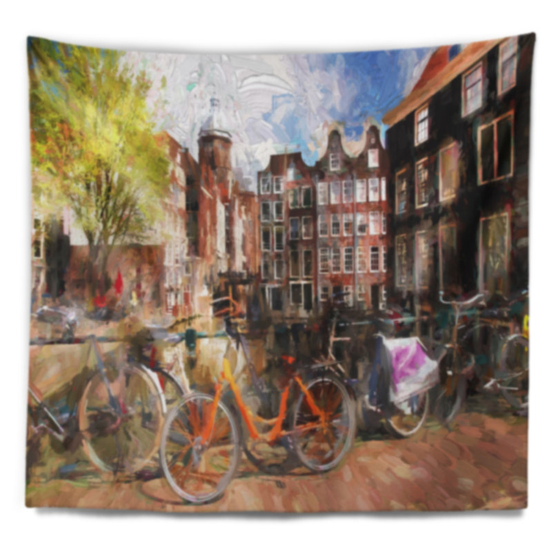 Paysage amsterdam city artwork tapisserie, H 68 po x l 80 po