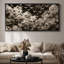 Impression murale noire et blanche d'oiseaux en mouvement pour un salon ou un bureau moderne-2019533397-2019533398
