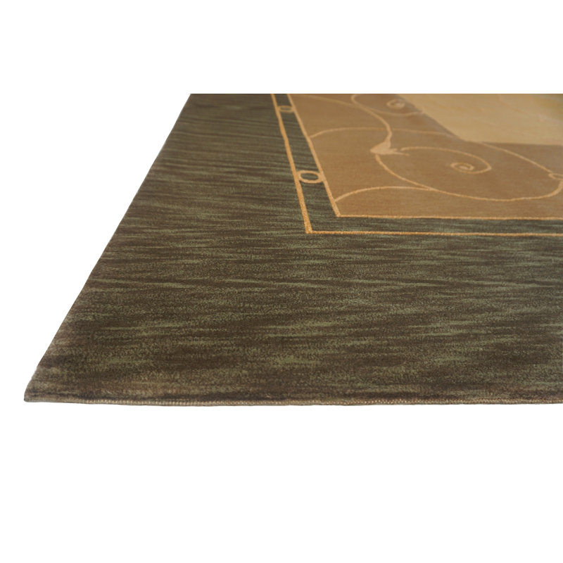 Presidential Hand Knotted Oriental Area Rug in Gold, Rectangle 9' x 12'